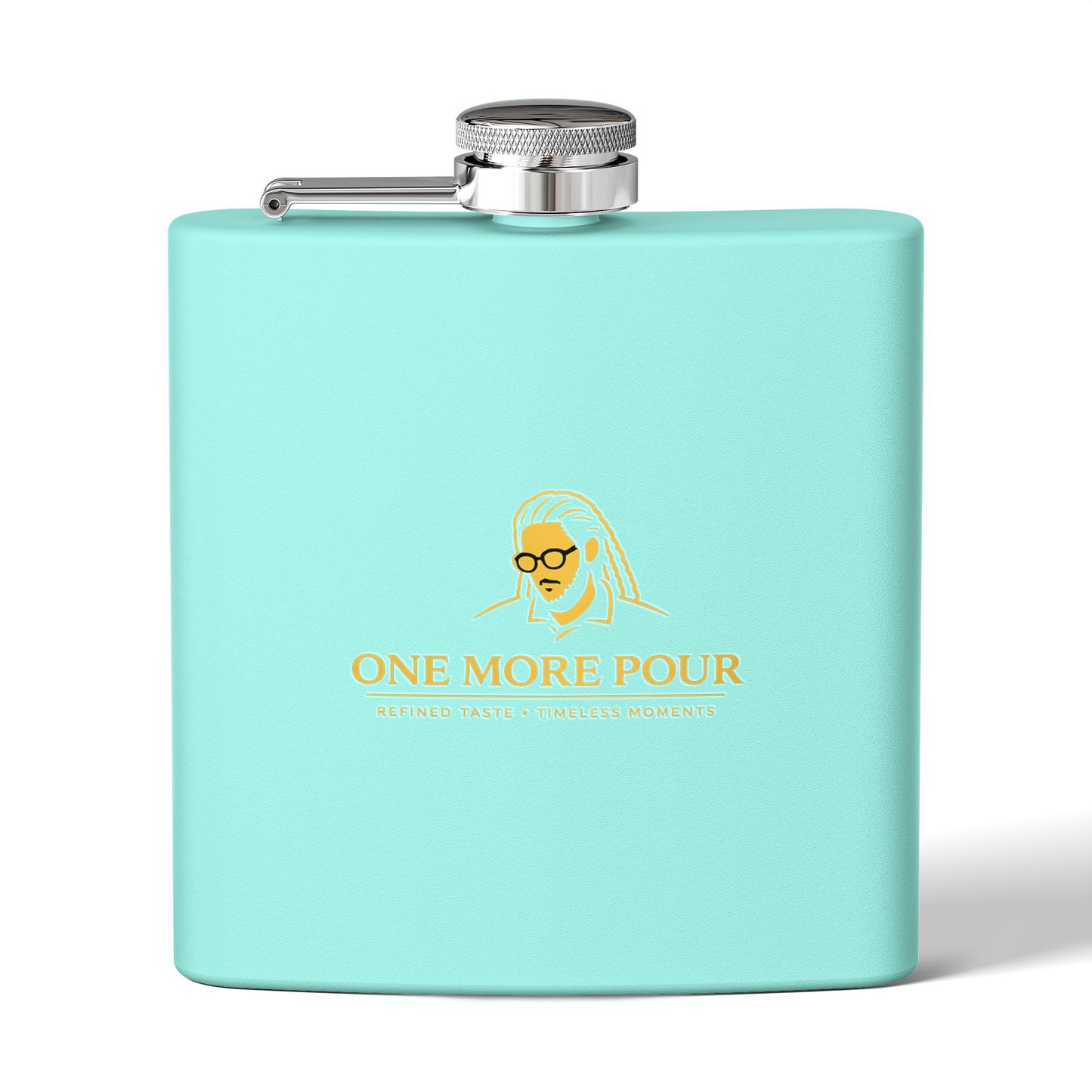 Flask - "One More Pour" Stainless Steel 6oz Hip Flask, Bartender-Inspired Gift