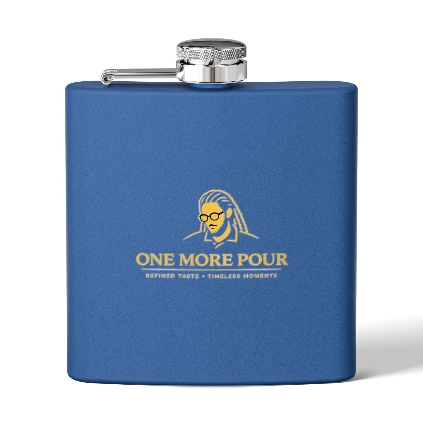 Flask - "One More Pour" Stainless Steel 6oz Hip Flask, Bartender-Inspired Gift